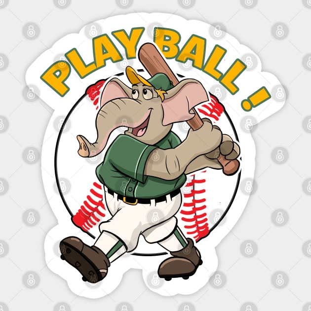 Play Ball! Athletics Baseball Mascot Stomper Sticker by GAMAS Threads